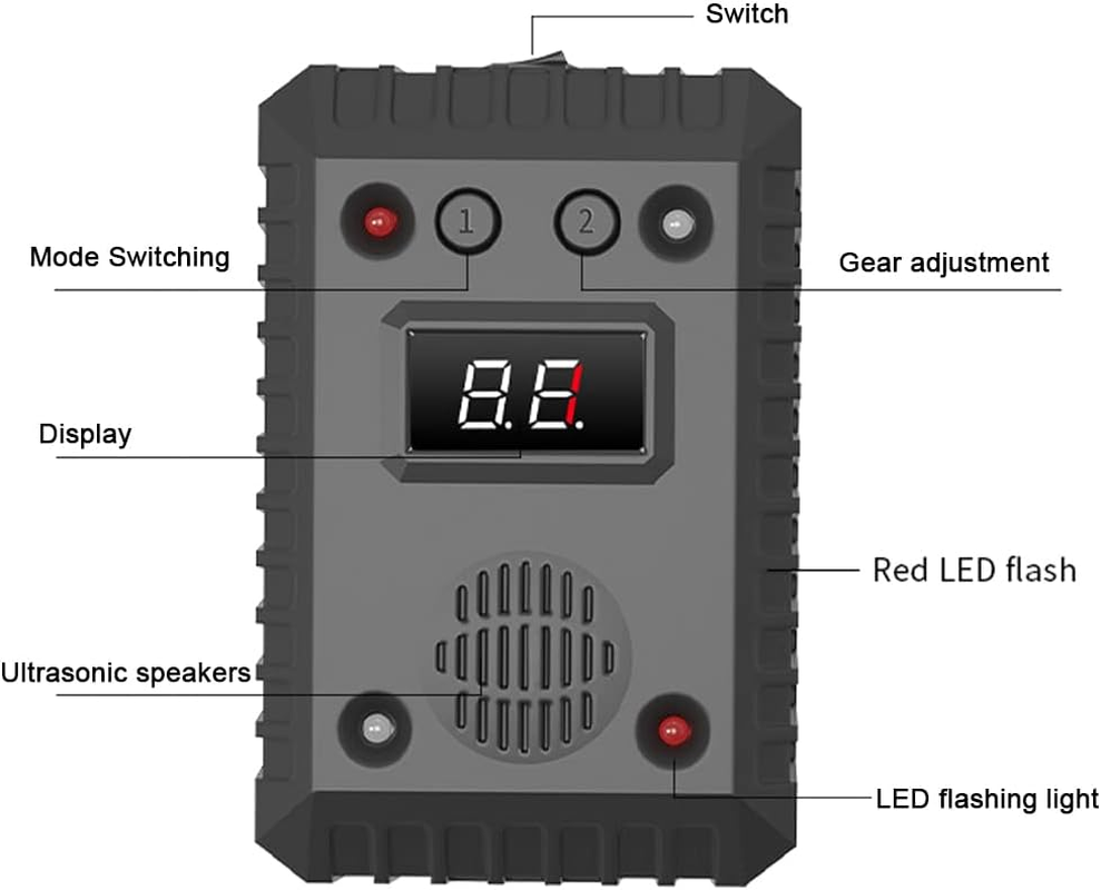 Mingzhe Car under Hood Animal Repeller Rodent Rat Repellent Mice Repeller Deterrent Device Wi LED Strobe Light Alarm Sound for Car Trunk RV Indoor Warehouse image number 4