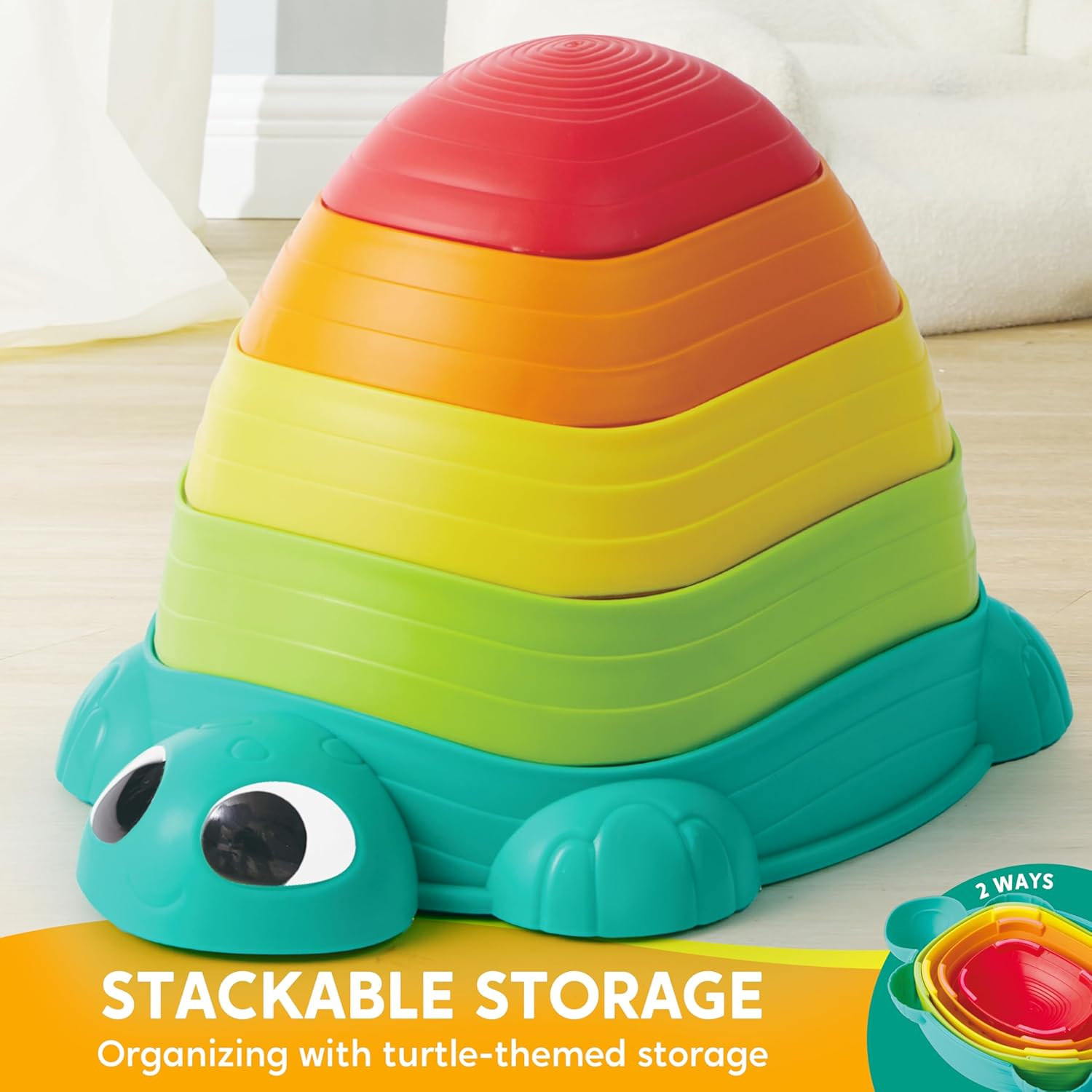 JOYIN 5 Pcs Turtle Balance Stepping Stones, Kids Turtle Path Jumping Stones, Toddler Obstacle Course Coordination Game Toys Indoor or Outdoor Play for Kids Aged 3+ image number 5