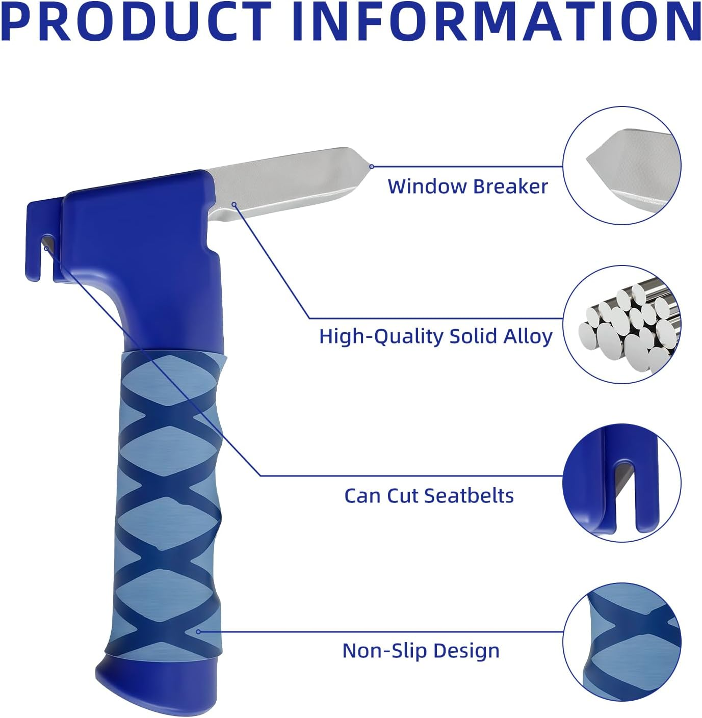 Car Door Handle for Elderly, 2Pack Car Door Assist Handle 3 in 1 Multifunction Vehicle Door Latch Handles, Auto Cane Car Grab Handle, Emergency Tool, Broken Windows, Can Be Used to Cut Seat Belts image number 6