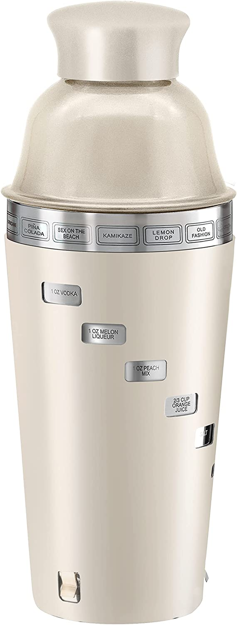 OGGI Dial a Drink Cocktail Shaker - Warm Gray, 15 Recipes, Built in Strainer, 34 Oz - the Original and Only Dial a Drink - Ideal Home Bar Drink Mixer, Bartender Kit, Essential Bar Accessories