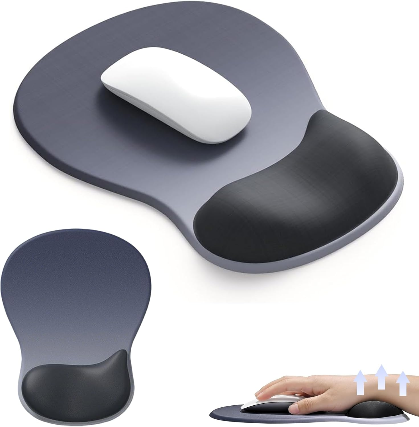 Mouse Pad with Wrist Support, Ergonomic Mousepad with Memory Foam Rest, Non-Slip Base Laptop Accessories for Gaming and Office, Smooth Surface Mouse Mat, Ultra Thin 4Mm Design (Pink)