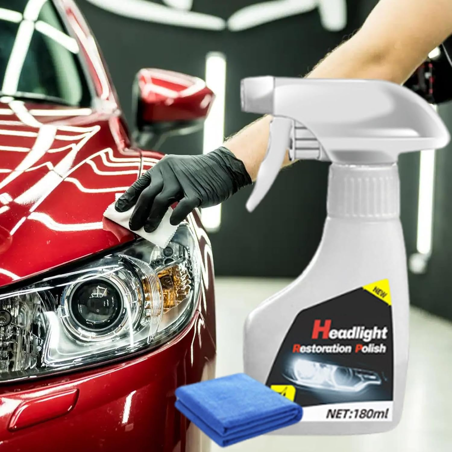 Headlight Restorer Kit | Automotive Lens Restorer Coating Liquid - Cleaning for Truck SUV Yellowing Recovery Vehicle Refurbishment Road Trip