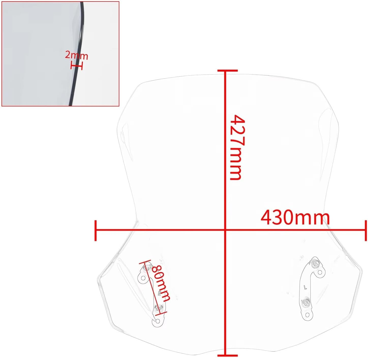 Motorbike Windscreen for Suzuki for DL650 for V-Strom650 2017-2023 Motorcycle Windscreen Windshield Wind Shield Screen Protector Parts Double Bubble Windshield(Light Smoke) image number 5