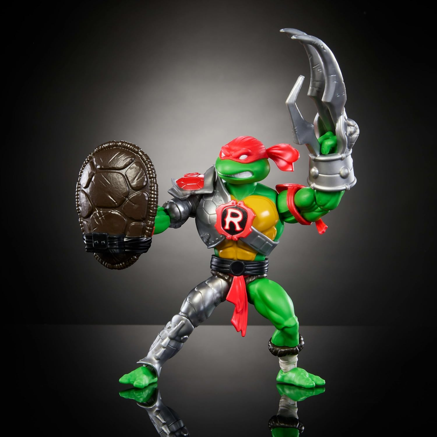 Masters of the Universe Origins Turtles of Grayskull Raphael Reptile Wars Posable Action Figure, Teenage Mutant Ninja & Motu Crossover Hero Raph Toy image number 5