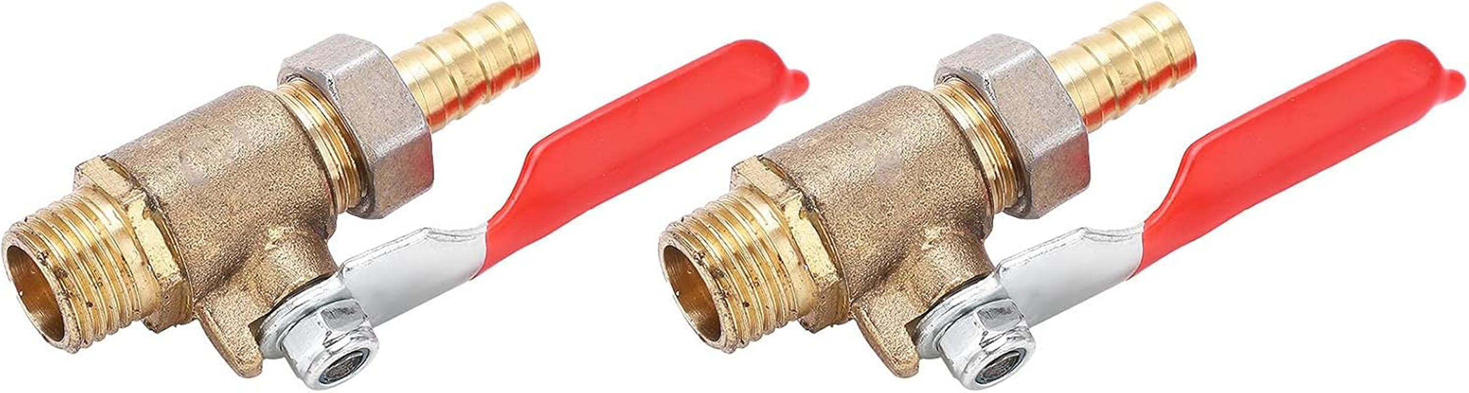 2 Pcs Shut off Valve, 1/4In Thread Connection Ball Valve, Brass with Air Nozzle for Air Compressor Accessories image number 1