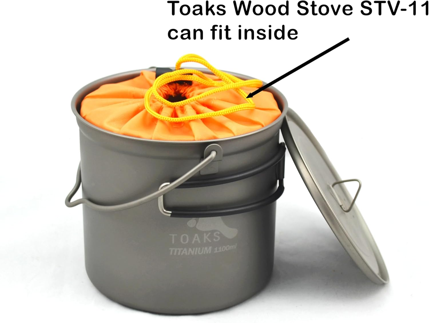 TOAKS Titanium 1100Ml Pot with Bail Handle image number 6
