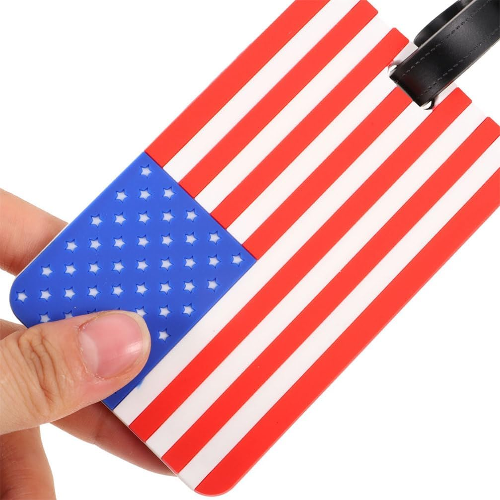 VALICLUD Luggage Hanging Label American Flag Suitcase Luggage Tags Travel Id Labels image number 5
