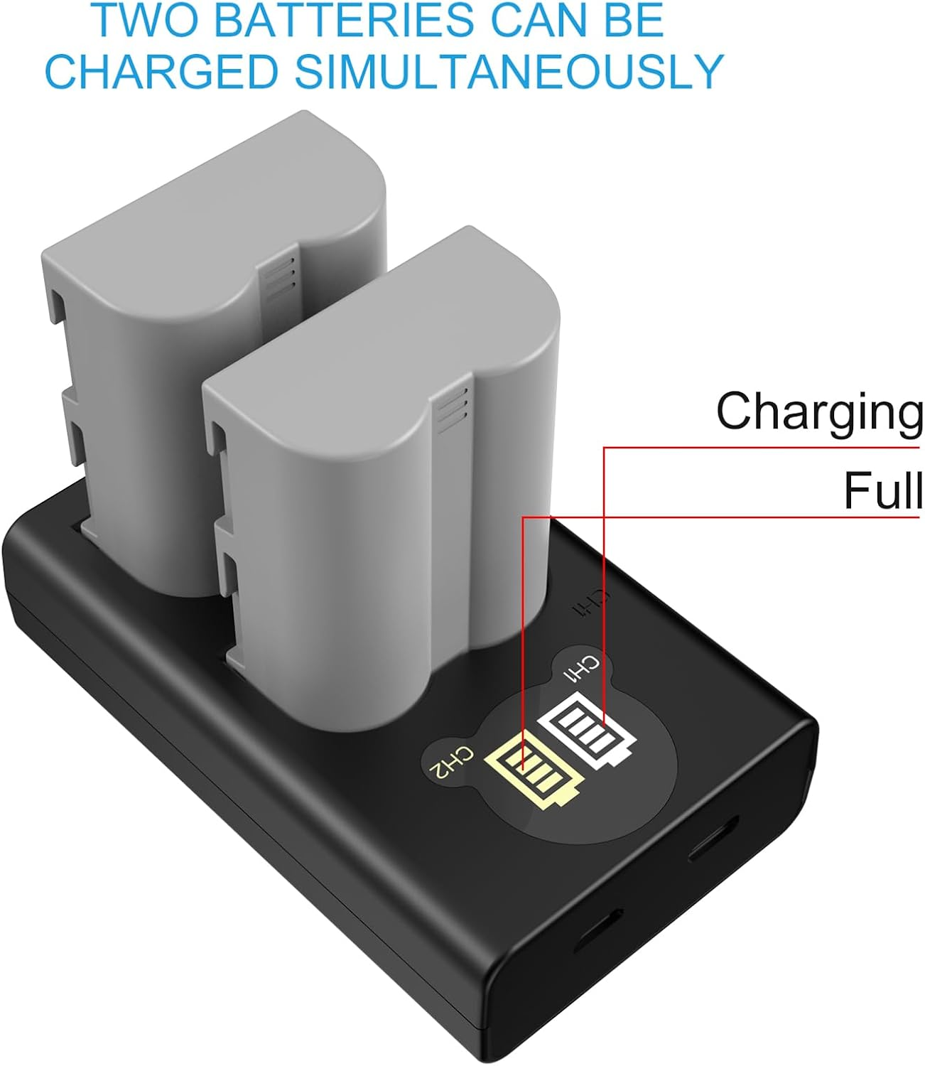EN-EL3 En-El3E Battery (2 Pack) and Dual USB Charger Kit for Nikon EN-EL3 EN-EL3E Nikon D50 D70 D70S D80 D90 D100 D200 D300 image number 6