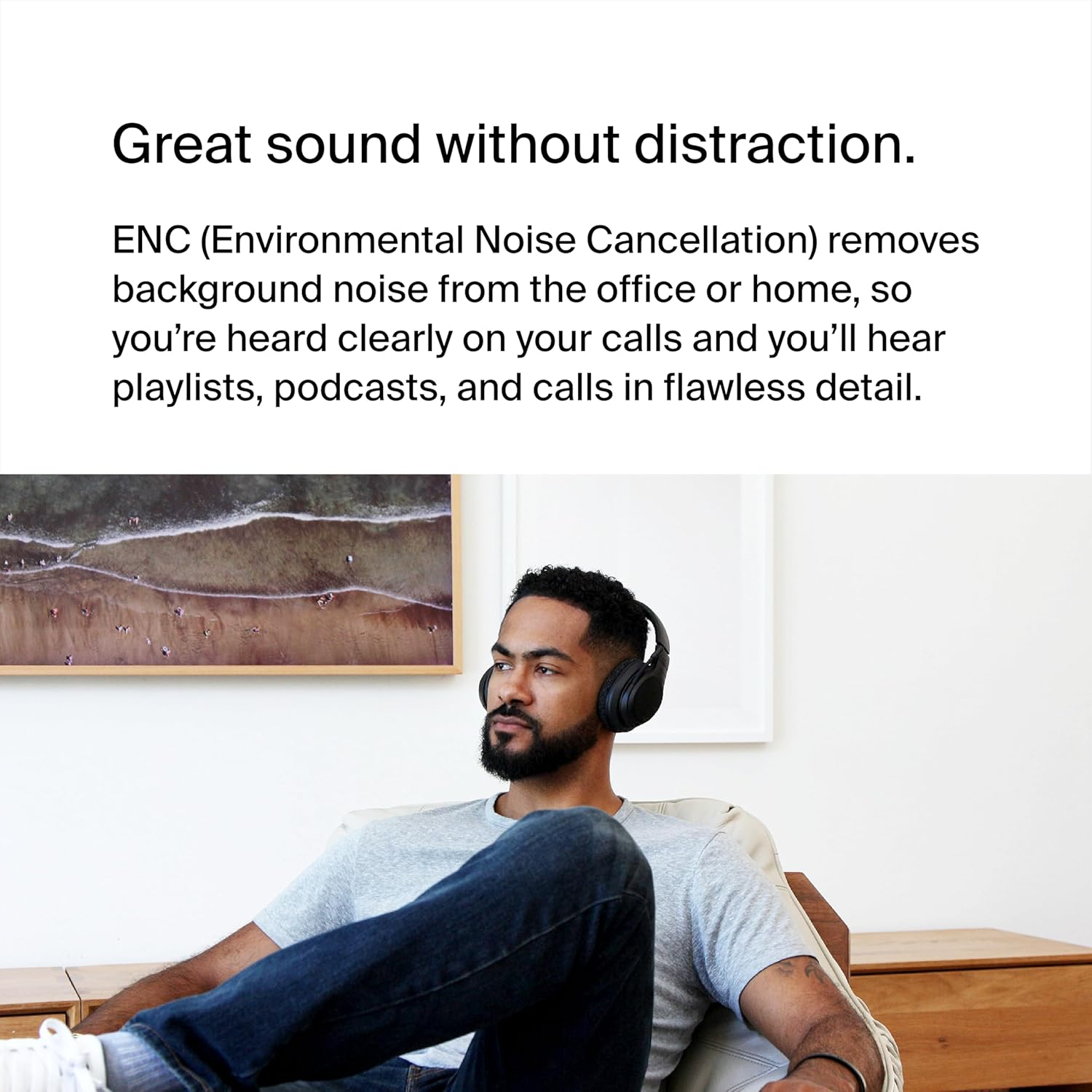 Belkin Soundform Adapt Wireless Over-Ear Headset, Headphones for Work, Play, Gaming, & Travel with Built-In Boom Microphone - Compatible with Iphone, Ipad, Galaxy, and More &ndash; Black image number 6