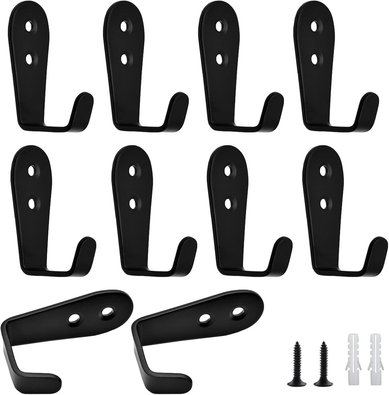 Ymaiss 10Packs Stainless Steel Hooks for Hanging, Heavy Duty Wall Hooks, Coat Hooks, Single Robe Hook, Bathroom Towel Hooks, Key Hooks for Bathroom, Kitchen,Etc(Black L Shaped Small 3Mm Thickness) image number 6