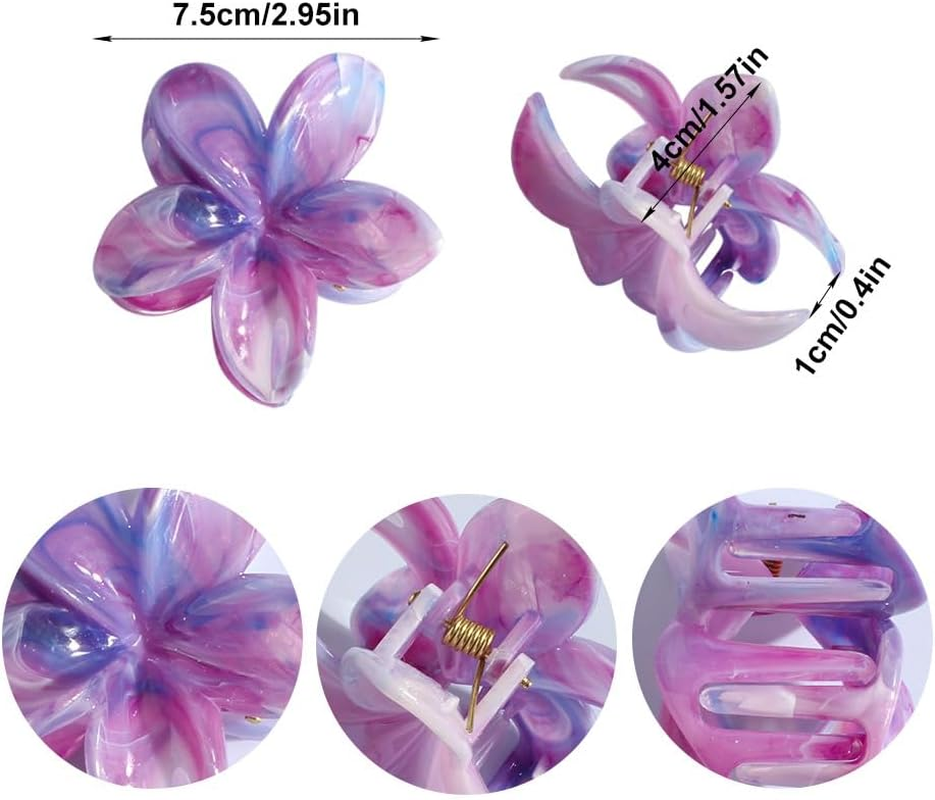 6Pcs Hawaiian Plumeria Flower Hair Claws,Hawaiian Flower Hair Clips Large Plumeria Claw Clips,Hawaiian Flower Hair Clip Plumeria Hair Claw Clips,Hawaiian Flower Hair Claw Clip Plumeria Claw Clips image number 5