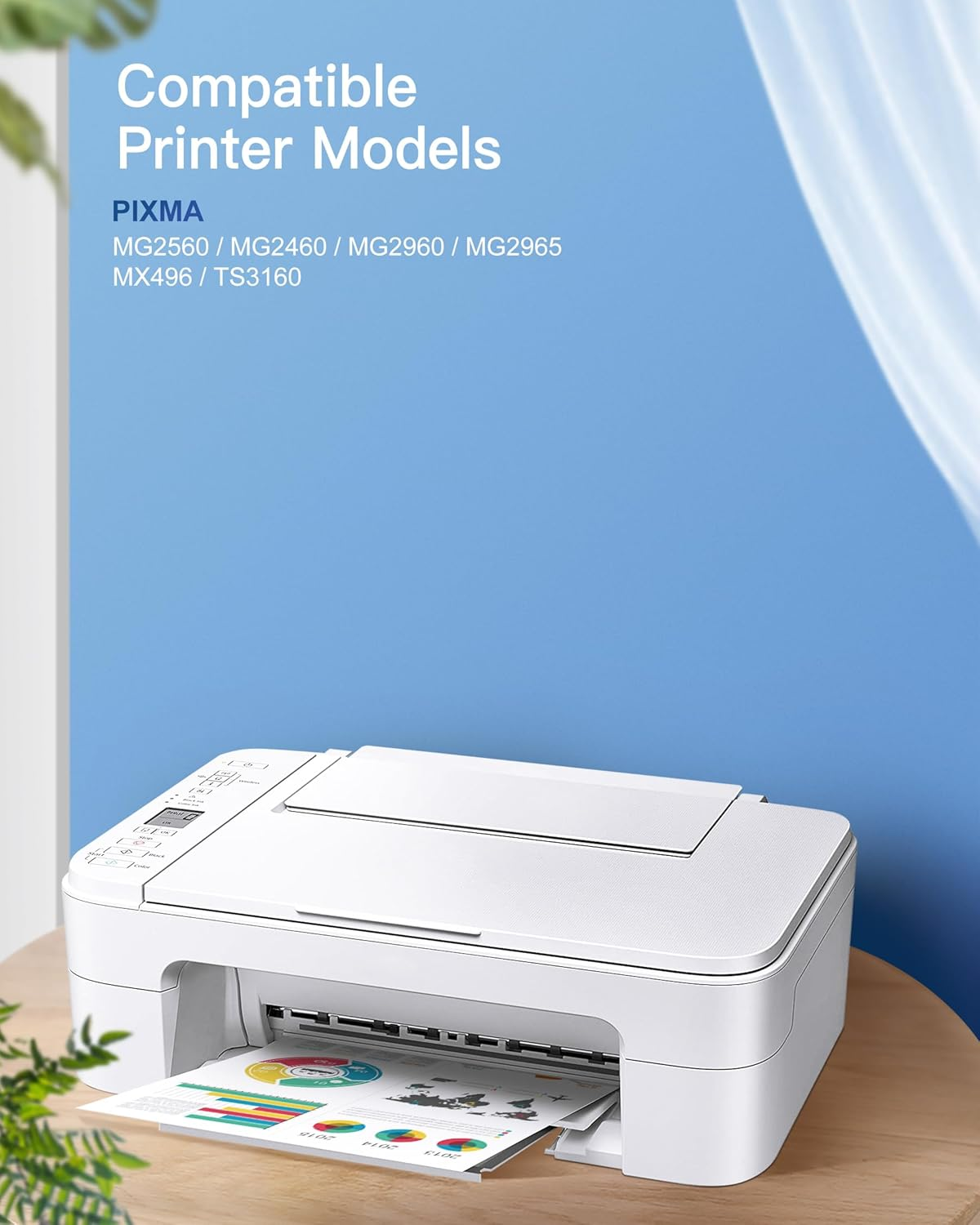 GPC Image Remanufactured 645 XL 646 XL Ink Cartridges Replacement for 645XL 646XL Combo Pack Pg645Xl Black Cl646Xl Color Works for Pixma MG2560 MG2460 MG2960 MG2965 MX496 (1 Black 1 Color) image number 1