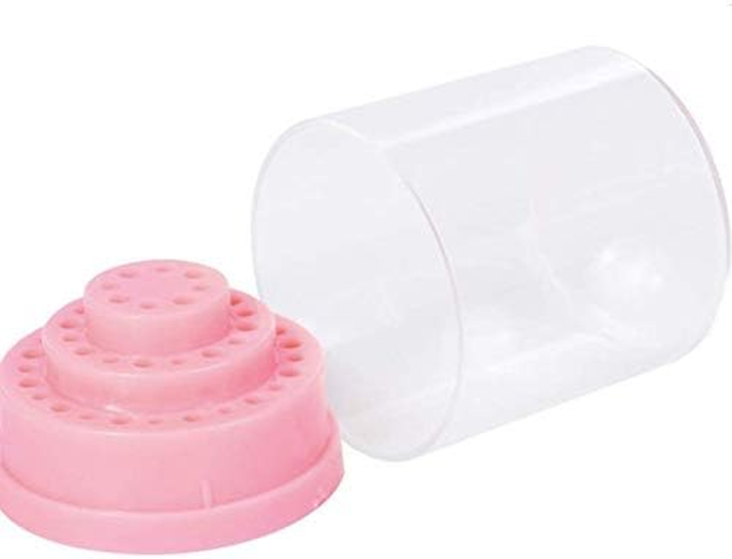 KDDOM 48 Holes Nail Drill Holder Nail Art Plastic Drill Stand Professional Nail Printer Shell Holder Nail Tools (Pink) image number 4