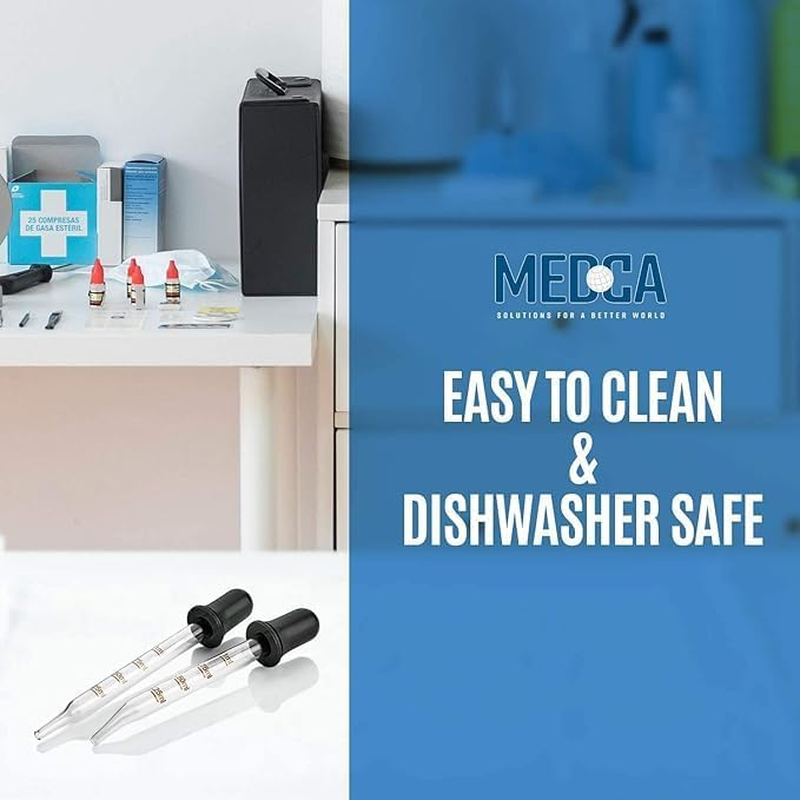 Pack of 2 Glass Eye Dropper with Measurement Glass Medicine Droppers Tool Long Short Bent Straight Tip Calibrated Pipettes Dropper Accurate Dose Dropper Measurer for Essential Oils Ear Lab (2) image number 1