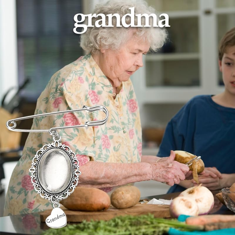 Wedding Bouquet Charms Memorial Pin for Bride Groom Bouquet Photo Picture Frames with Clothes Pins Brooch for Women Men