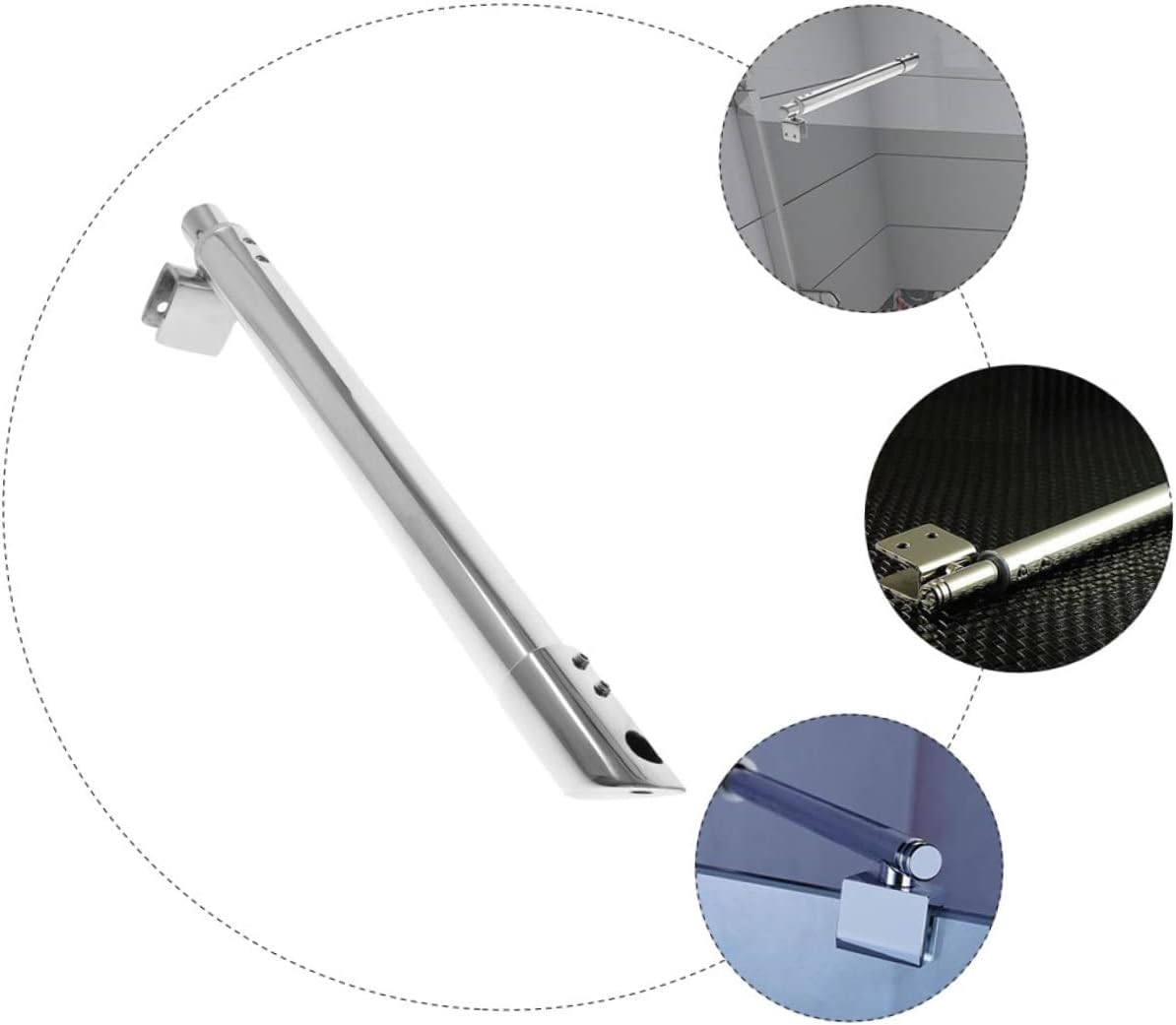 COOLHIYA 304 Stainless Steel Shower Glass Panel Support Rod 358Mm Double-Headed Bracket for Frameless Shower Doors Easy Installation Hardware for Bathroom image number 6