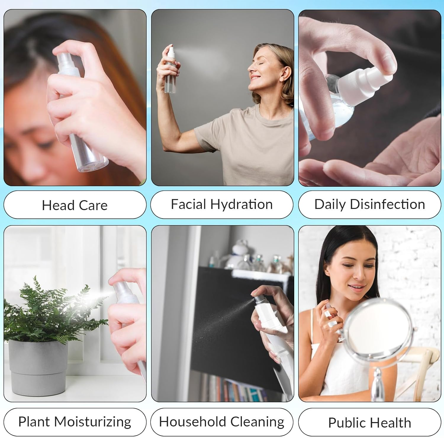 IANFAN Pack of 4 Transparent Spray Bottles, 20 Ml Spray Bottles, Small for Filling, Fine Mist Spray Bottle, Empty, Portable Perfume Atomiser, Travel Atomiser for Water, Alcohol, Perfumes image number 4