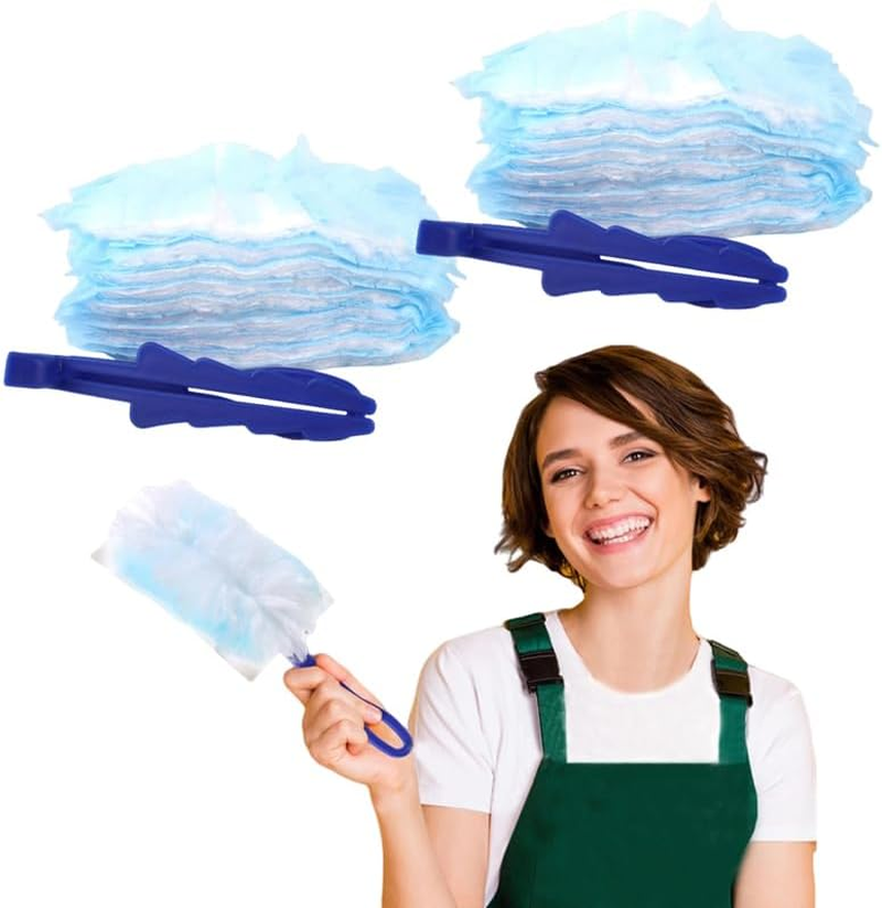 Norhogo 20PCS Disposable Electrostatic Duster Refills Cleaning Duster Refill for Curtains PC Keyboard Office Desk Dresser Car Dashboard (Blau) image number 1