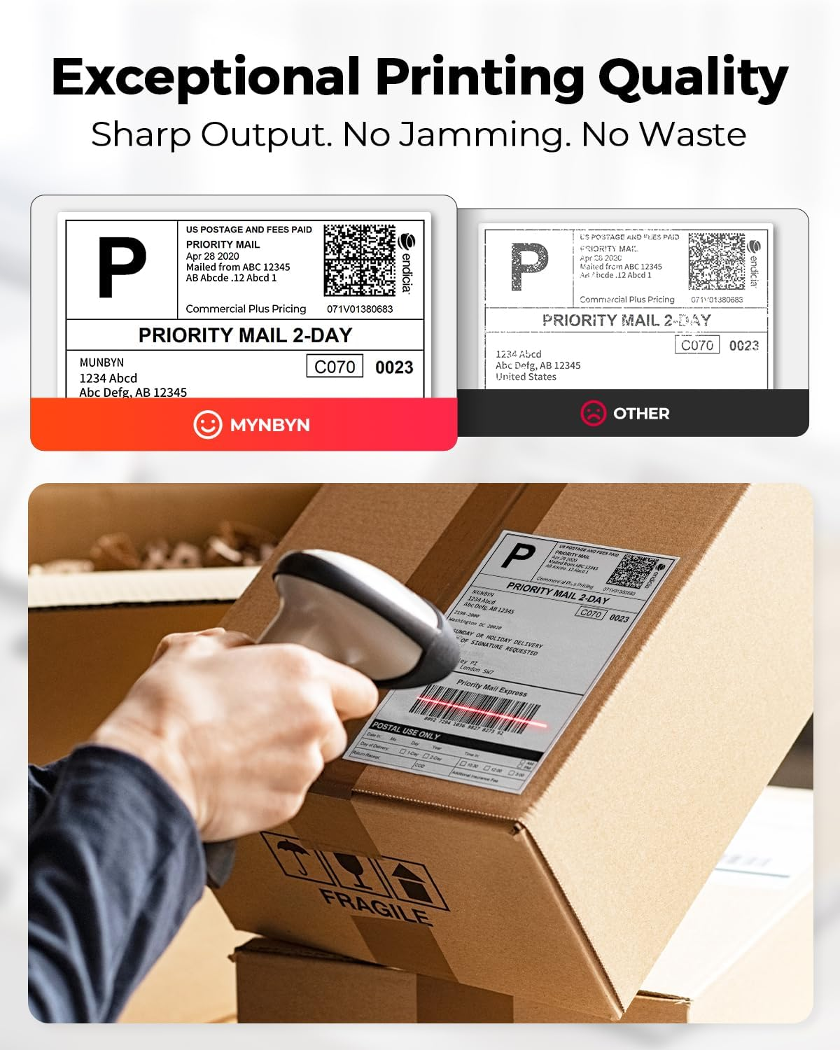 MUNBYN Thermal Direct Shipping Label (Pack of 500 4X6 per Roll Labels) - Commercial Grade&hellip;