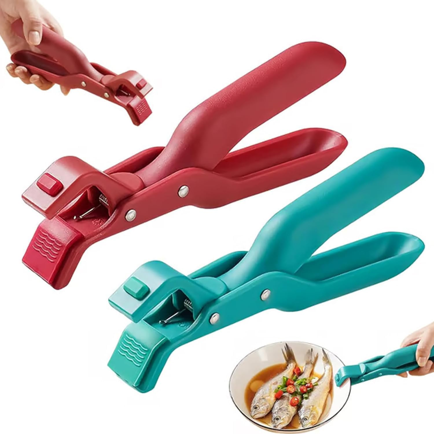 Anti-Scald Bowl Clip, 2025 Upgrade Multi Angle Hot Plate Gripper, Silicone Anti-Slip Clip for Pans, Bowls and Dishe (Red-1Pcs)
