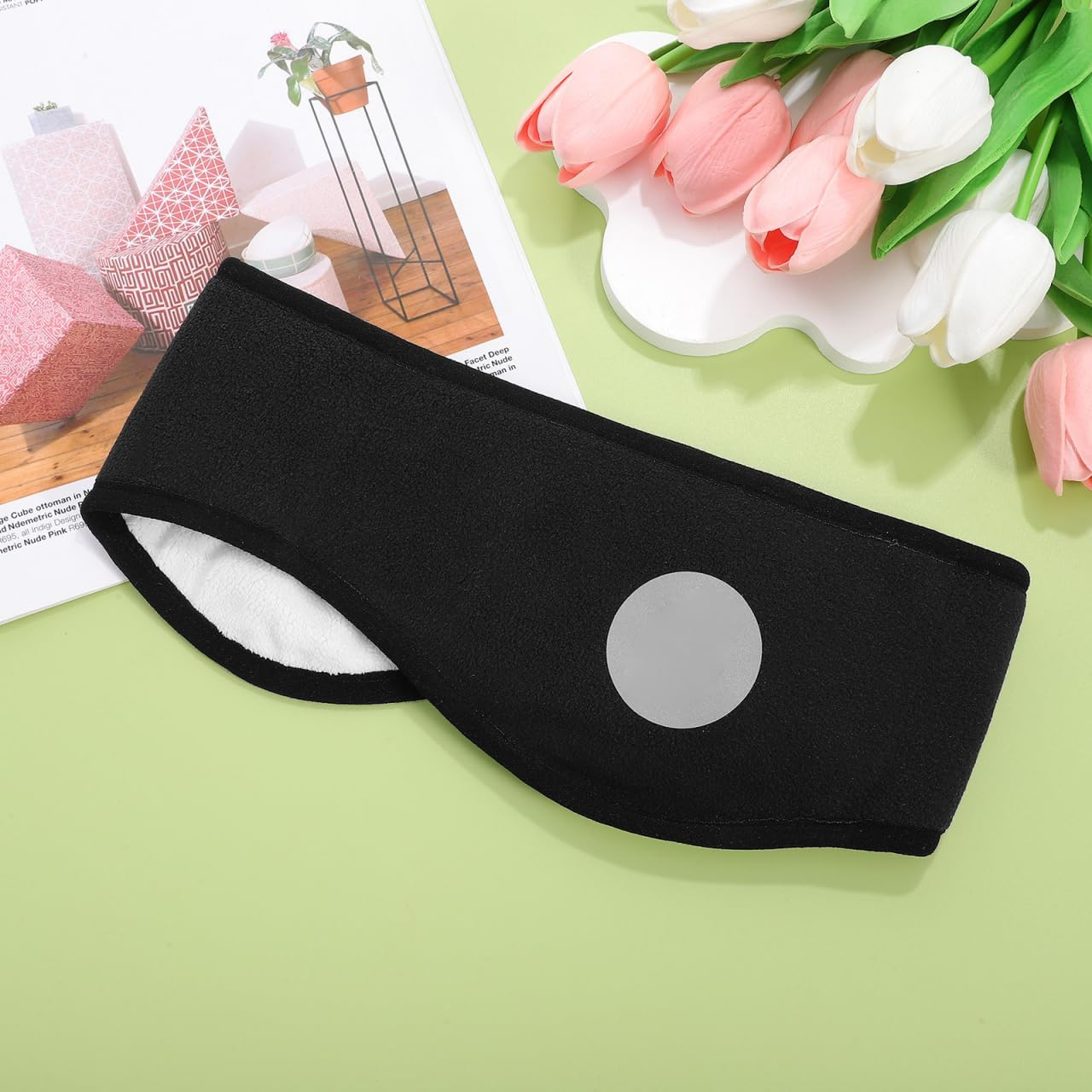 Totority Adjustable Sleeping Earmuffs, 2-In-1 Head Adjustable Sleep Earmuff Headband, Winter Ear Warmers for Men and Women, 2-In-1 Ear and Eye Mask, Comfortable Soft Eye Mask image number 4