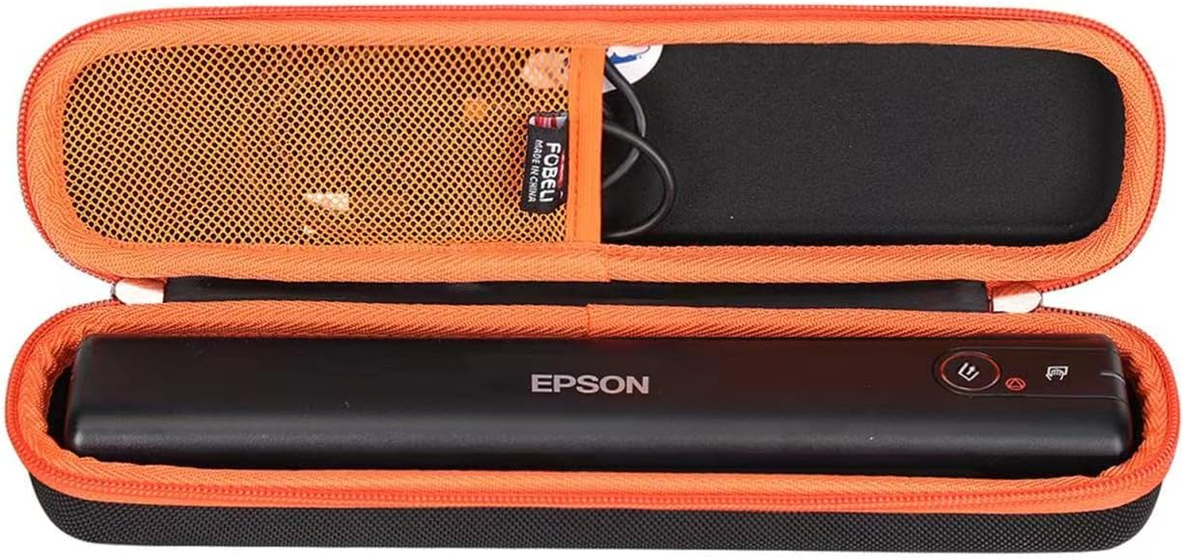 FBLFOBELI EVA Hard Carrying Case Compatible with Epson Workforce ES-50/ES-55R/ ES-60W/ES-65WR/DS-30/DS-70/DS-80W and Epson Rapidreceipt RR-60/70W Portable Document Scanner (Case Only) (Orange)
