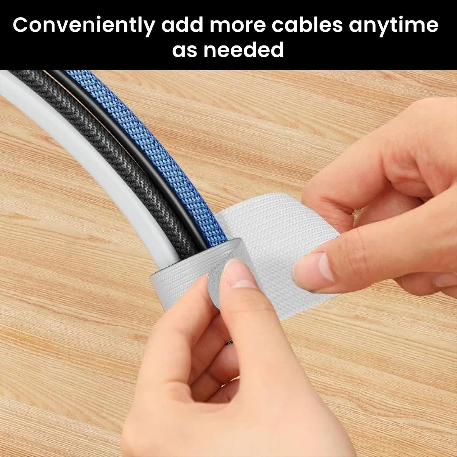 Lyvixora 40-Pack Self Adhesive Cable Ties - Reusable Cable Straps, Strong Sticky-Back Cable Management, Cable Clip for Charging Wires image number 4