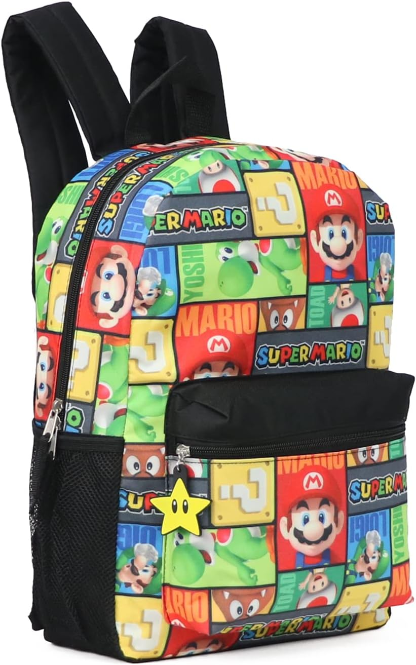 SUPER MARIO 16' Allover Print Character Daypack Backpack image number 6