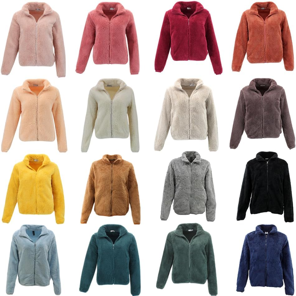 FIL Women'S Sherpa Jacket Fleece Winter Warm Soft Teddy Casual Coat Zip Up image number 6