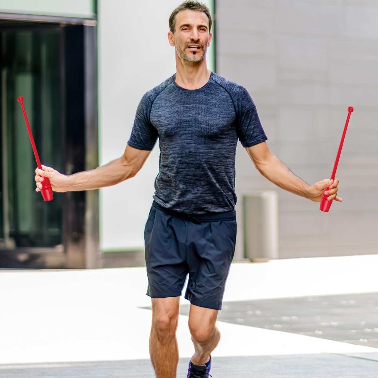 Gymnastics Stick for Rhythmic Training - Red PP Gym Equipment for Adults and Kids Ideal for Home School and Fitness image number 2