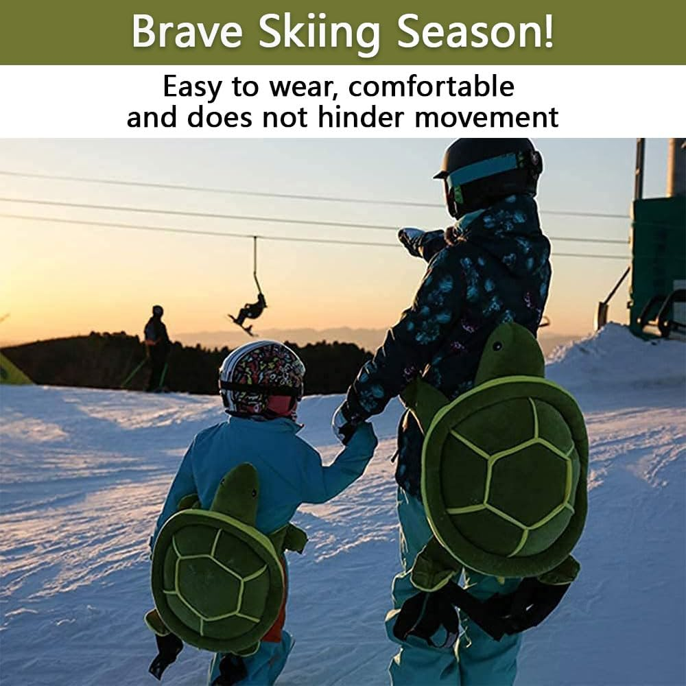 Turtle Butt Pad for Snowboarding, Skiing, Skating &ndash; Cute Tortoise Hip Protector Cushion, Padded Protective Gear for Kids & Adults (Green) image number 5