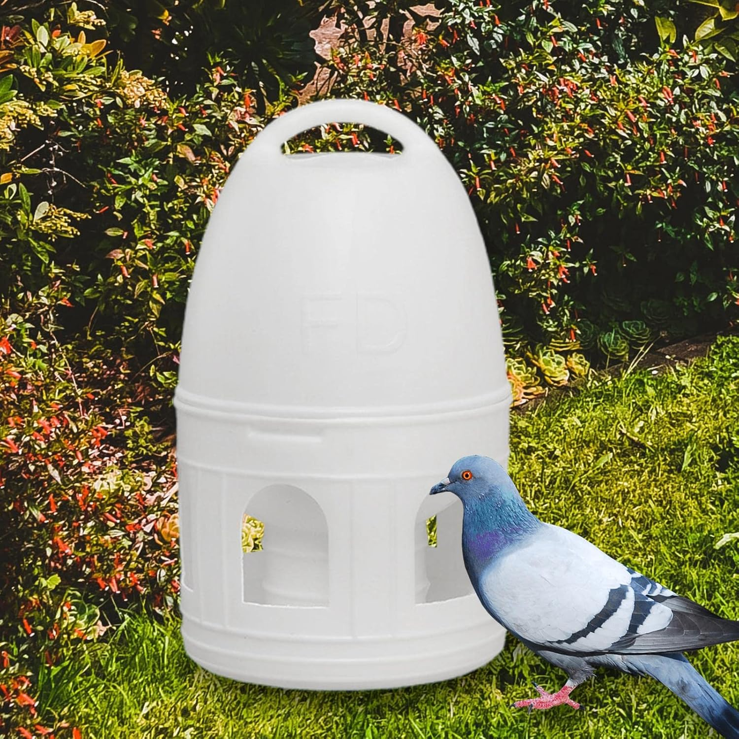 Wyhqgn Bird Water Drinker, Parakeet, Pigeon, Parrot, Duck, Chicken, Pigeon, Water Dispenser, Automatic Feeder, Large Capacity Drinker And, White 5L image number 3