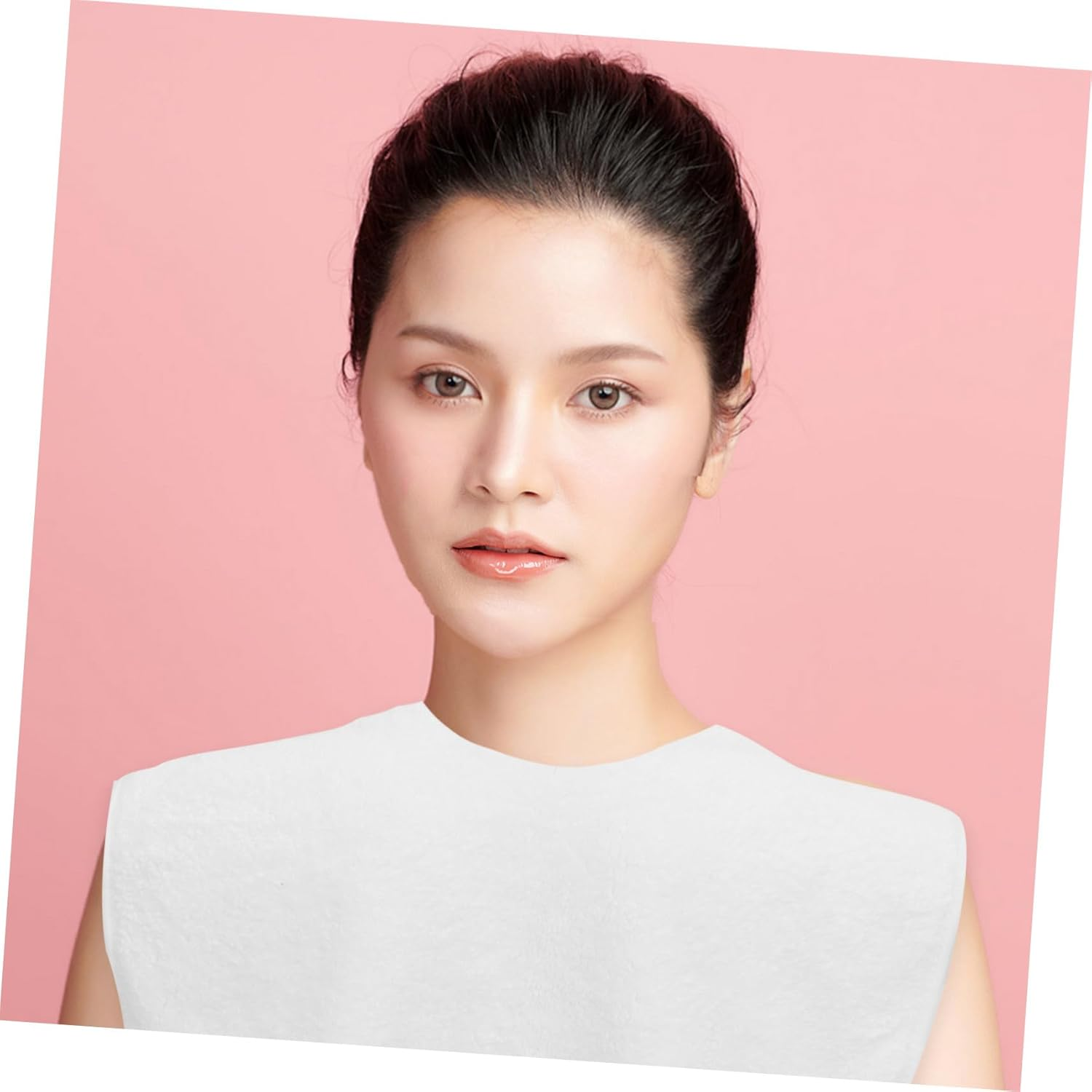 NIYANGLE 4Pcs Coral Fleece Facial Towels with Unique Split Design for Estheticians Salon and Barber Tools Soft Breathable Multipurpose U-Shaped Towels for Skincare and Massage White - White image number 5