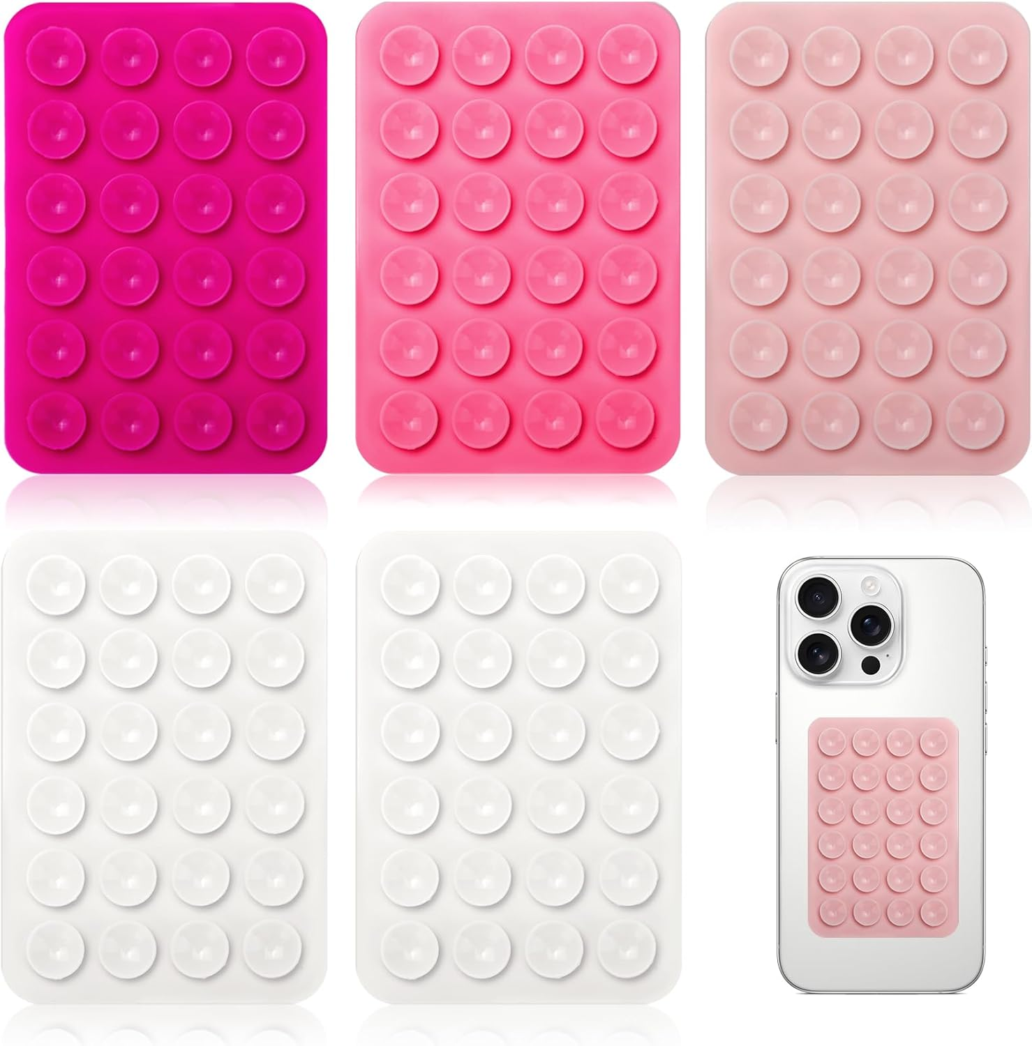 Havenease-5-Piece Double-Sided Phone Suction Cup Set - Reusable Hands-Free Case Accessories for Home, Kitchen & Gym