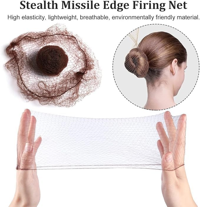 Hair Bun Maker Set, Includes 20 Invisible Hair Nets, 4 Dark Brown Hair Donut Bun Making Kit, 5 Hair Elastics, 20 Hair Clips, 4 Ponytail Hair Tools and 2 Foam Sponge Buns