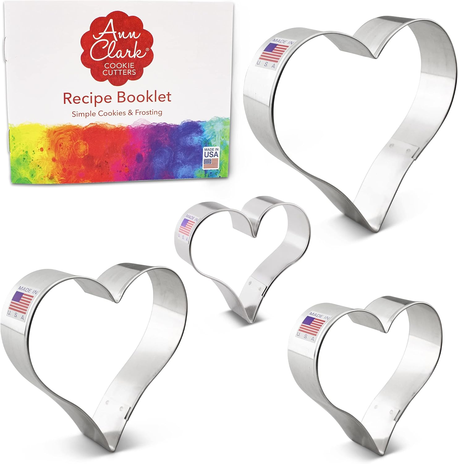 Heart Cookie Cutters 4-Pc Set Made in USA by Ann Clark, 2.75", 3.25", 3.75", 4" image number 3