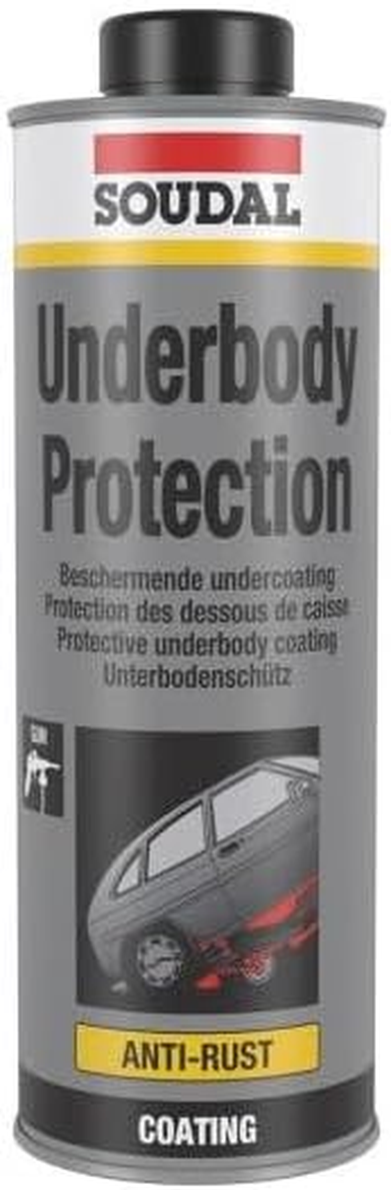 Soudal Underbody Protection Gun Black Not Paintable 1Kg