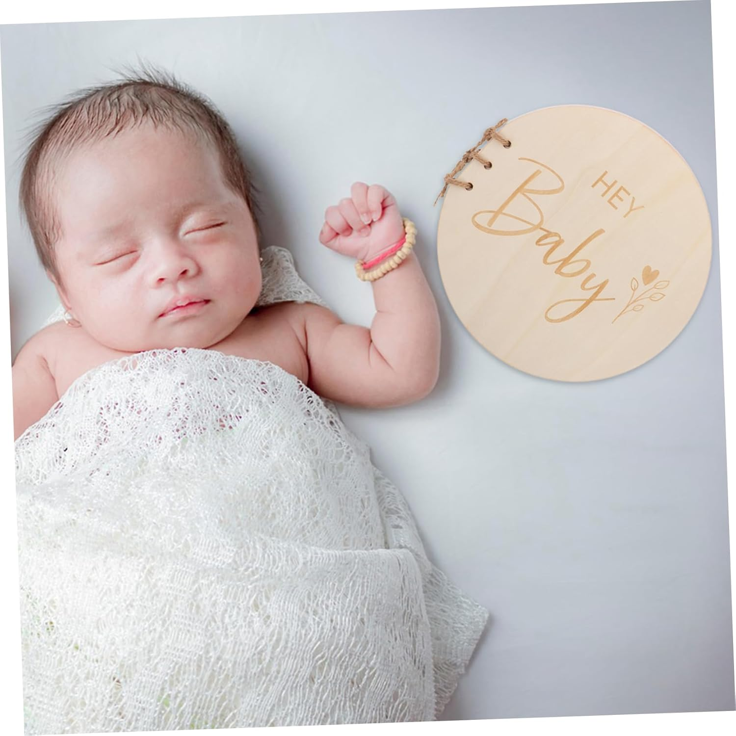 DOITOOL Natural Wood Shower Guest Book Elegant Keepsake Memory Album for Newborn Welcome for Nursery Decor and Celebrations image number 1