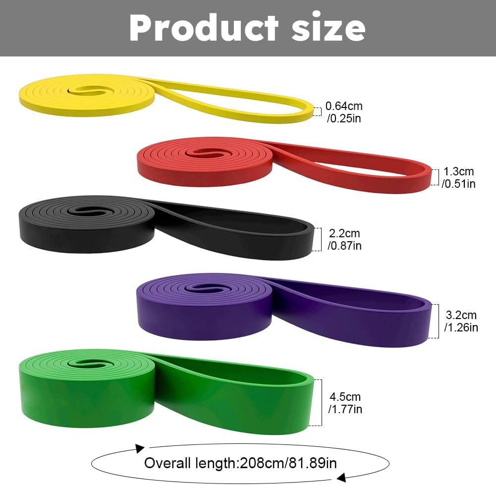 Resistance Bands, 5 Pack Resistance Bands for Working Out, Essential Power Bands, Resistance Loop Set,Fitness Bands for Workout, Yoga, Improve Mobility and Strength image number 4