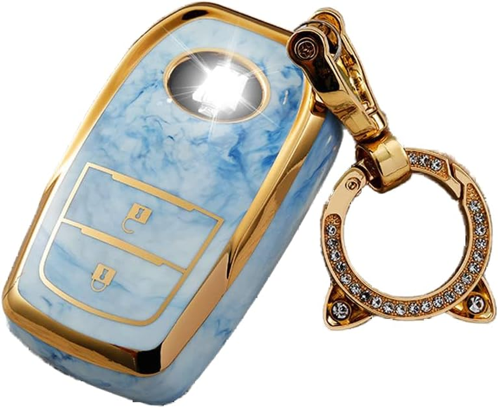 Ontto Tie-Dye TPU Car Key Fob Cover Fit for Toyota Hilux SW4 Innova Fortuner Crown Land Cruiser Key Case Keyring Keyless Entry Smart Key Holder Keychain Accessories 3 Buttons Pink