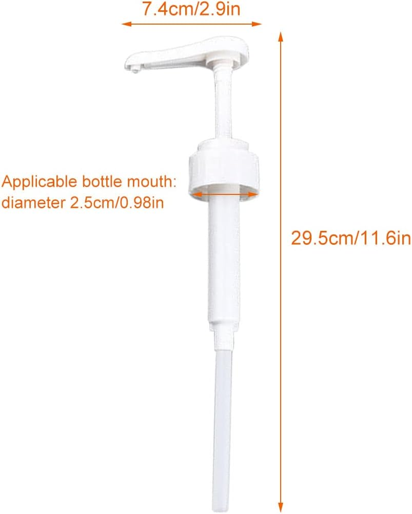 2 Pack Coffee Syrup Pump Universal Syrup Bottle Pump White Syrup Pump Ideal for Coffee Syrups Snow Cones Flavorings & More No Clogging Spilling & Dripping image number 2