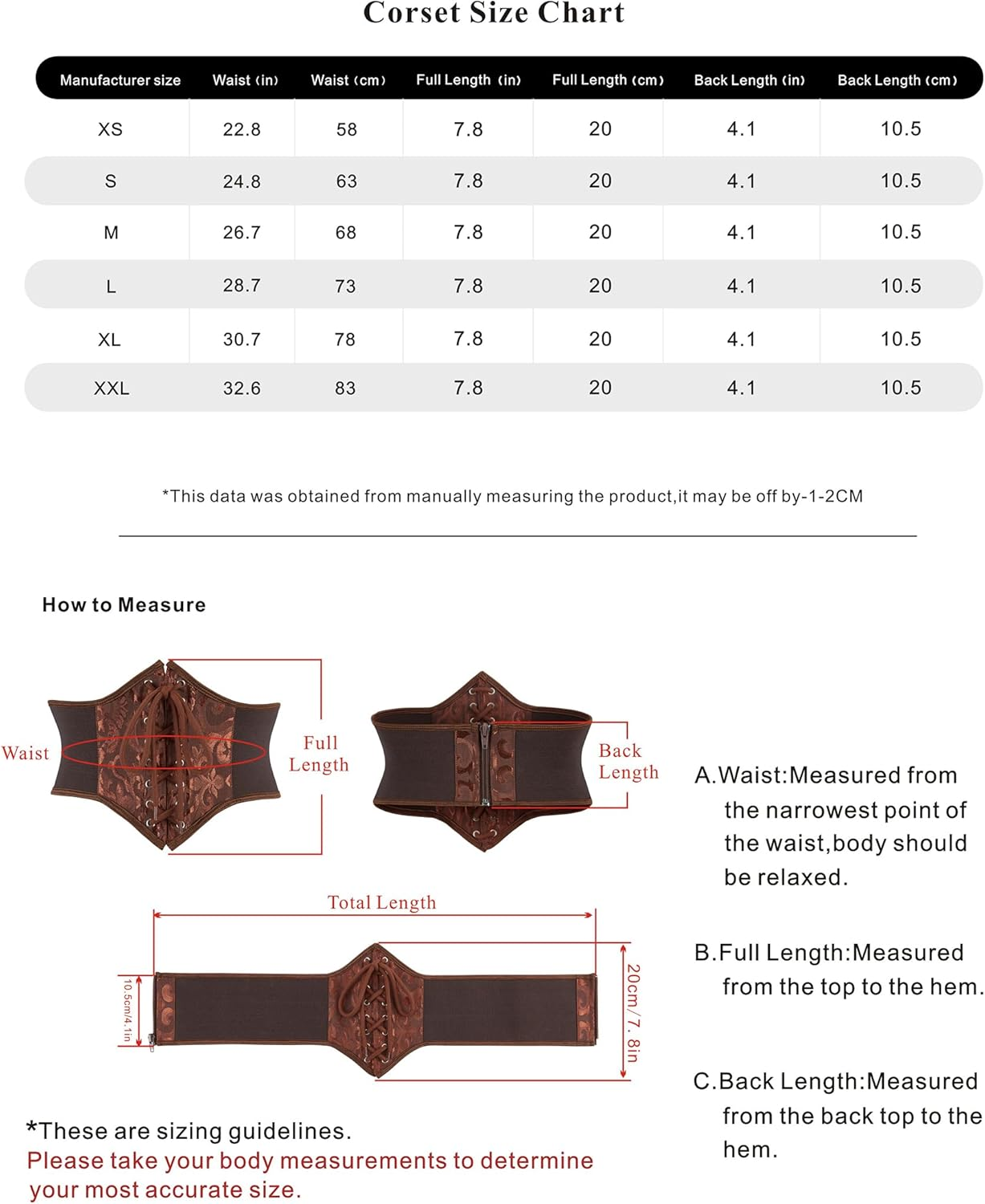 Alivila.Y Fashion Corset Women'S Faux Leather Underbust Waist Belt Corset