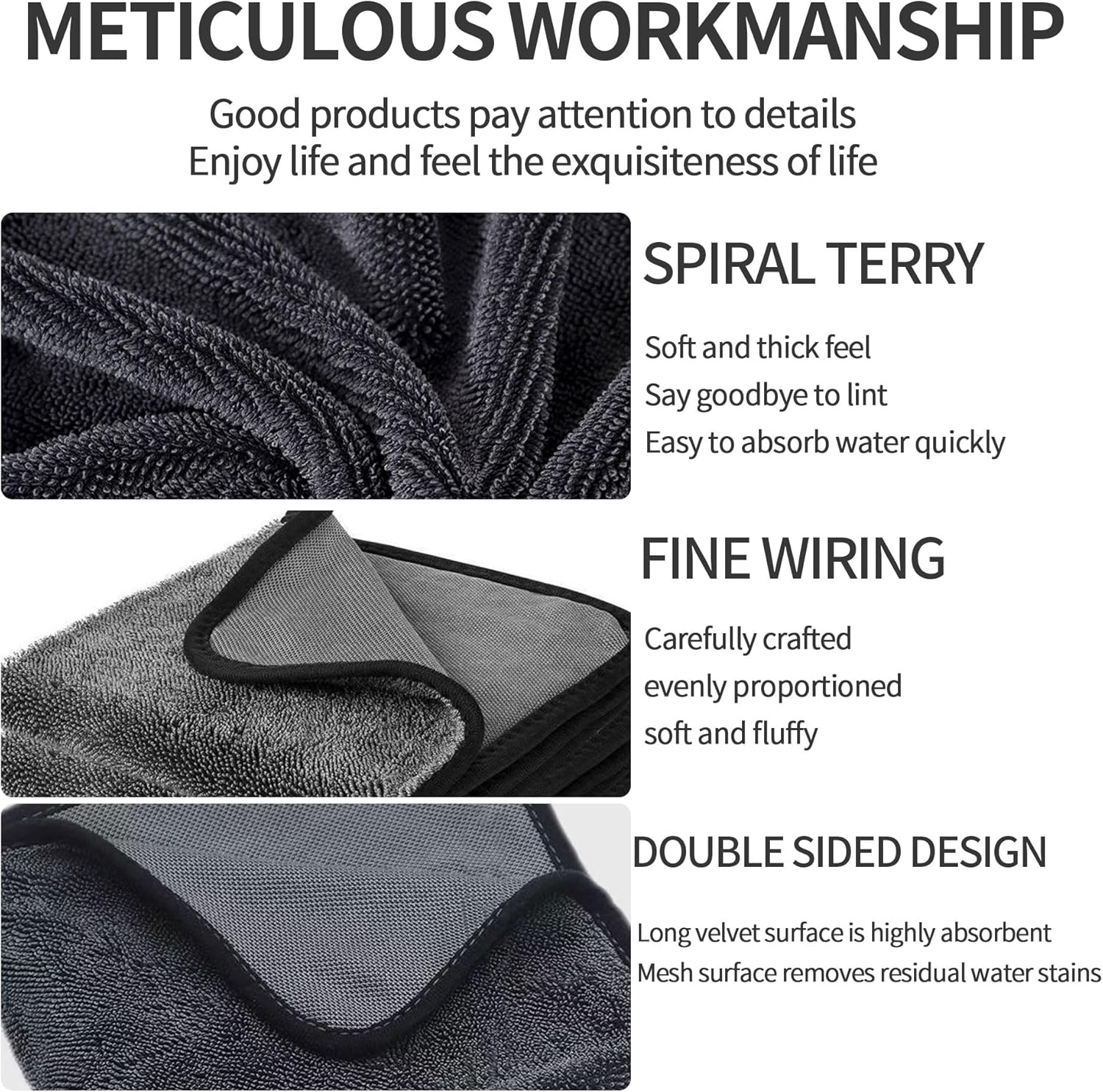 Shiny Wipes Bathroom Drying Cloth, Streak Free Microfiber Cleaning Wipes, Thickened Cleaning Clothshower for Car Detailing, Kitchen, Window Clean Cloth (3, 40 * 40Cm) image number 1