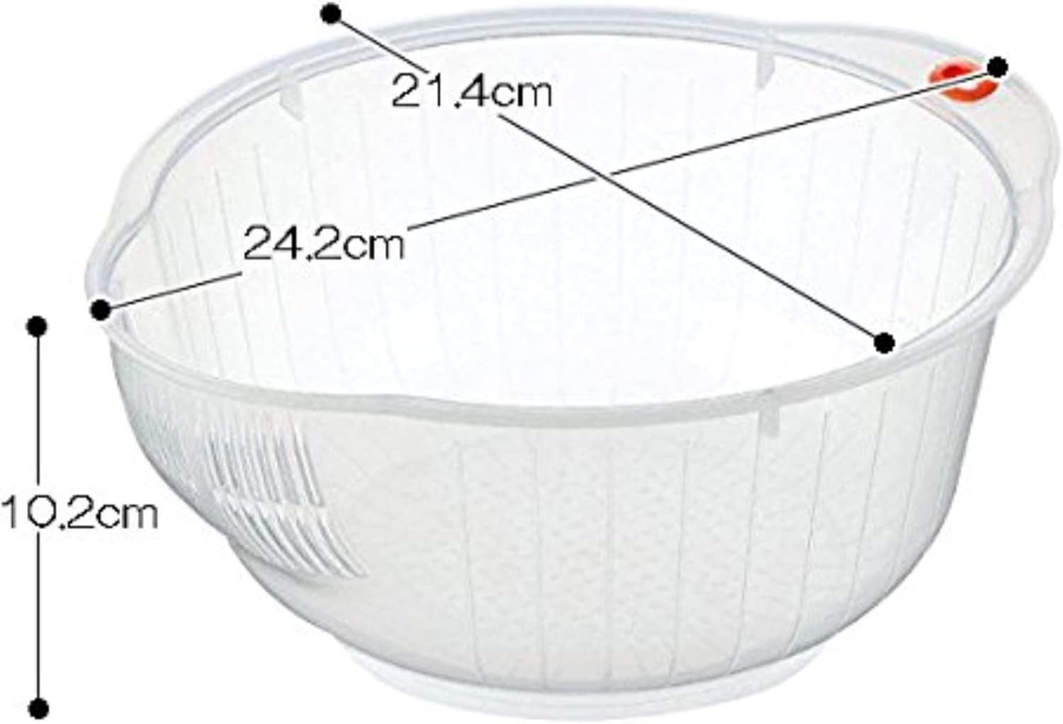 Inomata Plastic Japanese Rice Washing Bowl with Strainer, 2 Quart image number 2