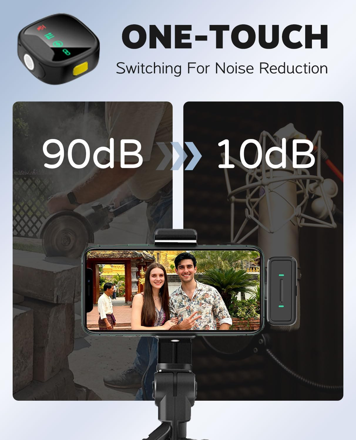 Wireless Lavalier Microphone, Magnetic Mini Lapel Mic for Iphone & Android PC, 30H Battery, 300Ft Range, Hi-Fi Audio, AI Noise Reduction Microphone for Live Streaming, Tiktok, Youtube image number 6