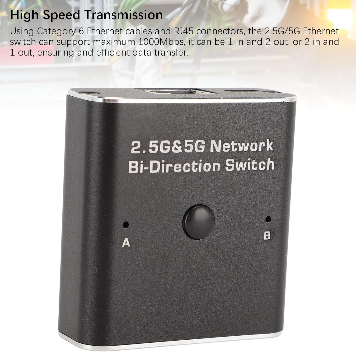 2.5G 5G Network Switch, 2 Port RJ45 Ethernet Switcher Adapter Gaming Switch for Internal External Networking image number 2