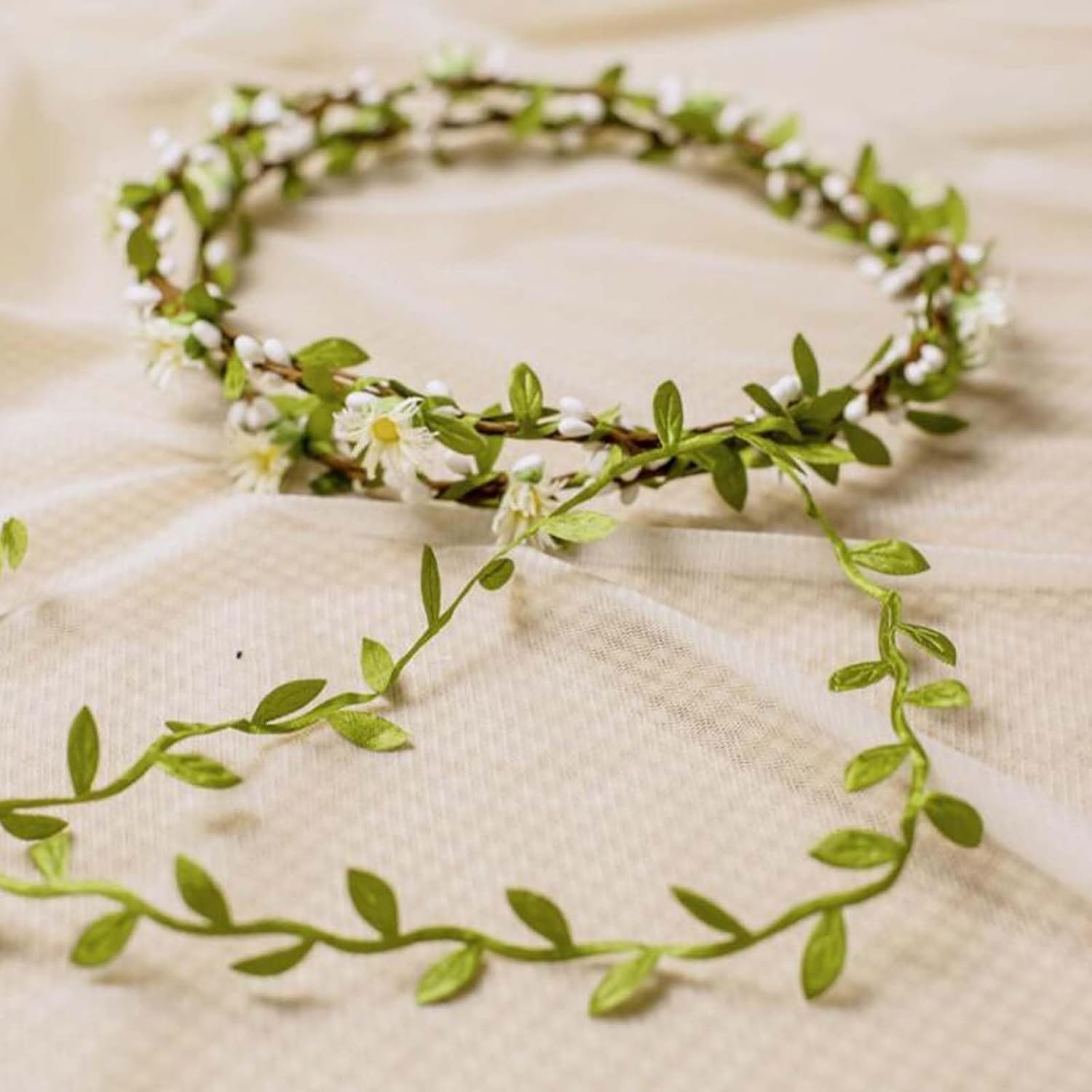 Hairbands Floral Garland for Women Wedding, Bridal Hair Accessories with Flower Wreath, Perfect Headpiece for Bridesmaids and Weddings, Flowers Wreath Flower Crown Headband image number 1