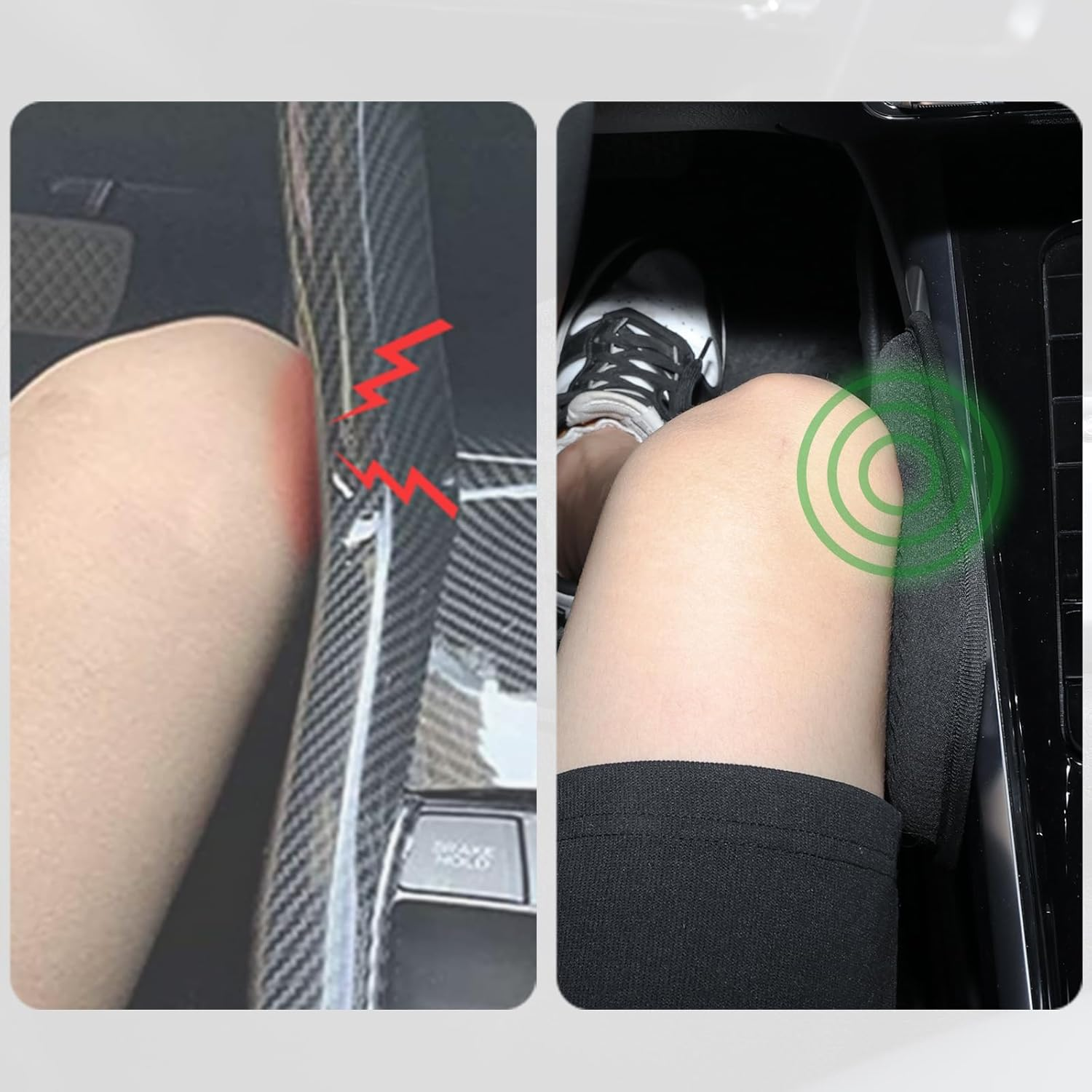 Car Knee Cushion Pads,Car Center Console Knee Leg Elbow Cushion Pad,Soft Knee Pads Accessories for Driver Side Mat Leg Pillow for Pain Relief,Door Armrest Protective Leather Armrest Pillow image number 4