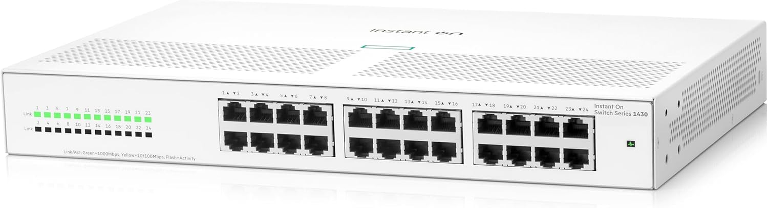 HPE Networking Instant on Switch Series 1430 24-Port Gb Unmanaged Layer 2 Ethernet Switch | 24X 1G | Fan-Less | AU Cord (R8R49A#ABG)