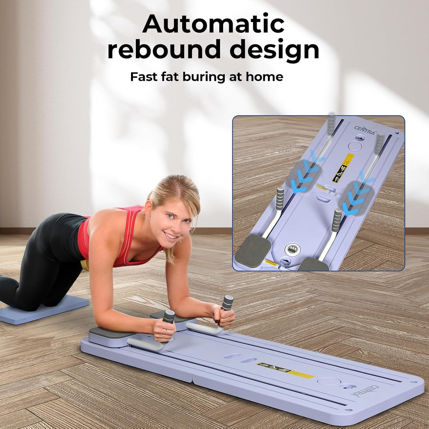 Centra Pilates Board Reformer Set,Multifunctional Abdominal Board,Foldable Ab Core Exercise Board with Automatic Rebound,Pilates Equipment with Timer,Full Body Workout for Hone Use image number 2